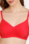 Rosaline Padded Non-Wired 3/4th Coverage T-Shirt Bra - Hot Coral — thumbnail 4